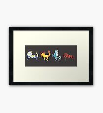 Four Horse Elements Framed Print