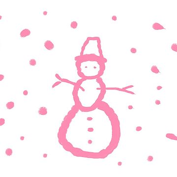 Artwork thumbnail, Pink snowman by ElenaWhiskers
