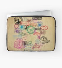 Vintage Passport Stamps Laptop Sleeve