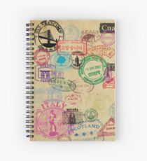 Vintage Passport Stamps Spiral Notebook