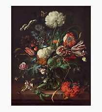 Jan Davidsz de Heem - Vase of Flowers , Flowers , Bouquet of Flowers , Love , Kiss Photographic Print