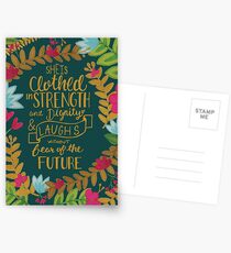 She Is Clothed In Strength And Dignity And Laughs Without Fear Of The Future, Floral Postcards