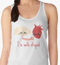 i'm with stupid - brain heart Women's Tank Top