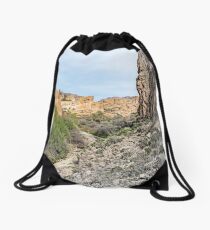 House on a Mountain Drawstring Bag