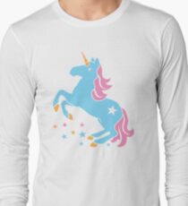 Pretty blue unicorn Long Sleeve T-Shirt