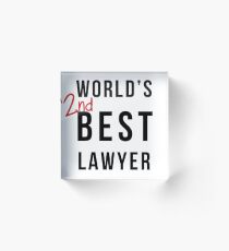 World's 2nd Best Lawyer Acrylic Block