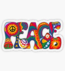 Psychedelischer Frieden Transparenter Sticker