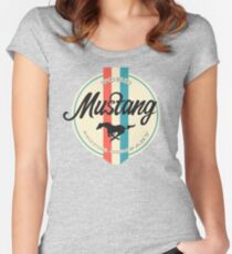 Mustang retro Women's Fitted Scoop T-Shirt
