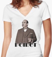 Monsieur Hercule Poirot Women's Fitted V-Neck T-Shirt