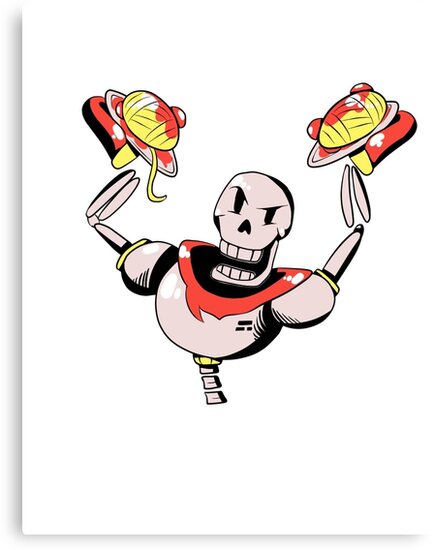 Papyrus From Undertale Holding Spaghetti Canvas Prints By Awesomedude99 Redbubble