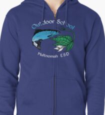 Salmon Trillium Throwback von Vicky "Ivy" Coats entworfen Hoodie mit Reißverschluss