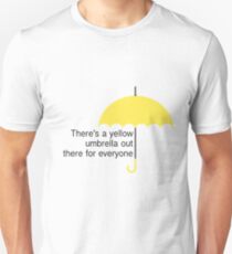 Gelber Regenschirm Unisex T-Shirt