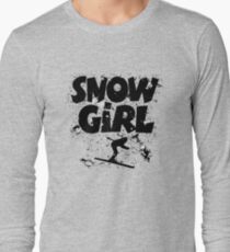 Snowgirl Ski Retro Long Sleeve T-Shirt