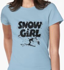 Snowgirl Ski Retro Women's Fitted T-Shirt