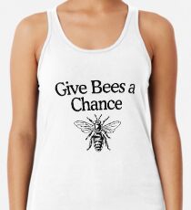 Give Bees A Chance Beekeeper Quote Design Racerback Tank Top
