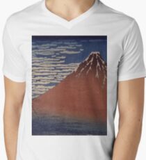 Katsushika Hokusai - Japanese Landscape . Rock Men's V-Neck T-Shirt