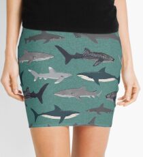 Haifischillustrations-Kunstdruckozeanleben-Seelebentiermarinebiologist scherzt Jungengeschlechtsneutrales pädagogisches Andrea Lauren Minirock