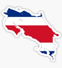 Flag Map of Costa Rica Sticker