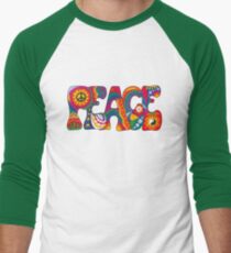 Camiseta ¾ bicolor para hombre Paz Psicodélica