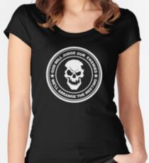 god will judge our enemies we'll arrange the meeting Women's Fitted Scoop T-Shirt