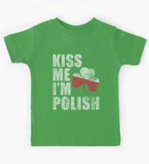 Kiss Me I'm Polish St Patrick's Day Kids Tee