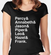 Percy & Annabeth & Jason & Piper & Leo & Hazel & Frank. (Percy Jackson) (Inverse) Women's Fitted Scoop T-Shirt