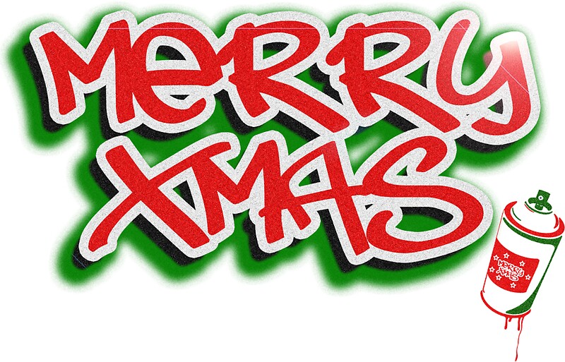 "Merry Xmas Graffiti" Stickers by Brad Robinson | Redbubble