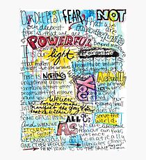 Marianne Williamson Quote - "Our deepest fear is not that we are inadequate" Photographic Print