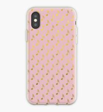 Goldrosa musikalische Anmerkungen metallisches Faux-Folien-Muster iPhone-Hülle & Cover
