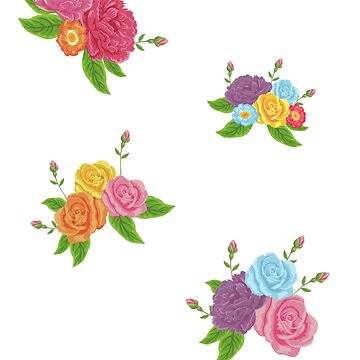 multicolor roses flower Sticker for Sale by ismaelart