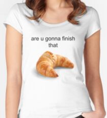 Camiseta entallada de cuello redondo ¿Vas a terminar ese croissant? - Carl Wheezer