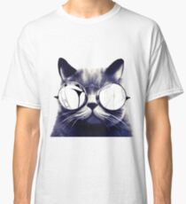 Vintage Cat Wearing Glasses Classic T-Shirt