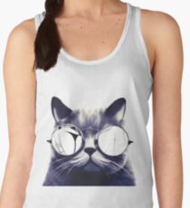 Vintage Cat Wearing Glasses Women's Tank Top