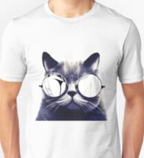 Vintage Cat Wearing Glasses Unisex T-Shirt