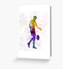 Rugbymannspieler 02 im Aquarell Grußkarte