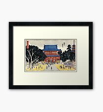 Kinryusan Temple Asakusa - Hiroshige Ando - 1837 - woodcut Framed Print
