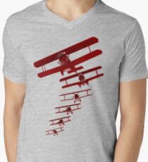 Retro Biplane Graphic Men's V-Neck T-Shirt