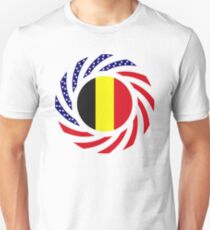 Belgian American Multinational Patriot Flag Series Slim Fit T-Shirt