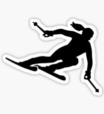 Skiing woman Sticker