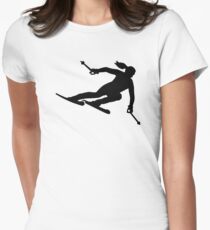 Skiing woman Women's Fitted T-Shirt