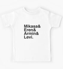 Mikasa & Eren & Armin & Levi. (Attack on Titan) Kids Tee