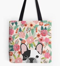 French Bulldog florals cute spring summer dog gifts pet portraits for frenchie owners Tote Bag