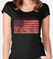 American flag Women's Fitted Scoop T-Shirt
