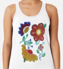 Blumen, Blumen Acrylmalerei Racerback Tank Top