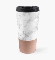 Rose Gold Marble Travel Mug