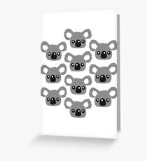 sweet little cute koala head face pattern design Greeting Card