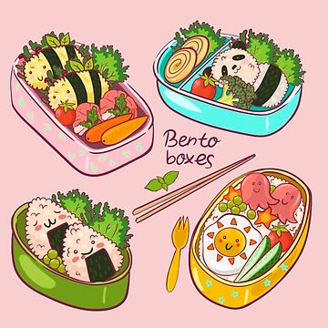 Cute Bento Box Art Board Print for Sale by chaoscorgi