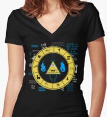 Gravity Falls - Bill Cipher Zodiac Women's Fitted V-Neck T-Shirt