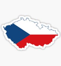 Flag Map of Czech Republic Sticker