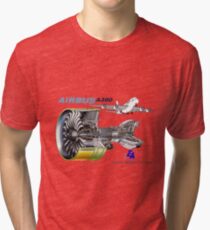 Airbus A 380 GP7000 Engine Tri-blend T-Shirt